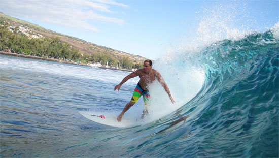 St Leu Reunion Island surfer surfing